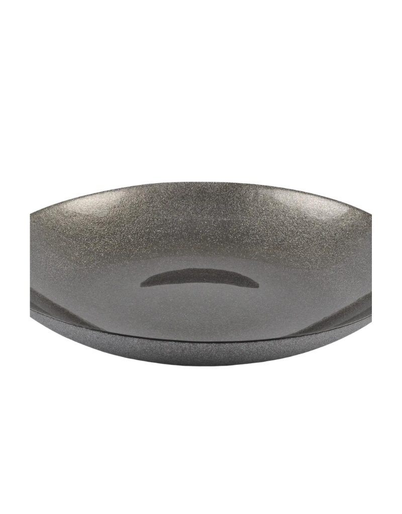 Natural Dark Grey Glitter Glass Bowl 15.75"