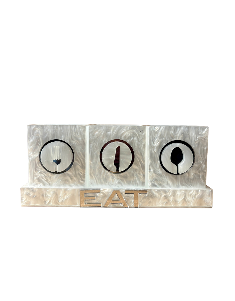 White Acrylic Silverware Caddy Sets