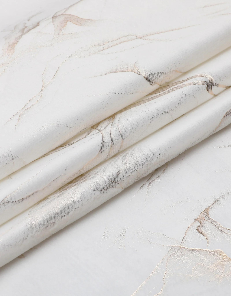 Velvet Stormy White & Gold Tablecloth #1413