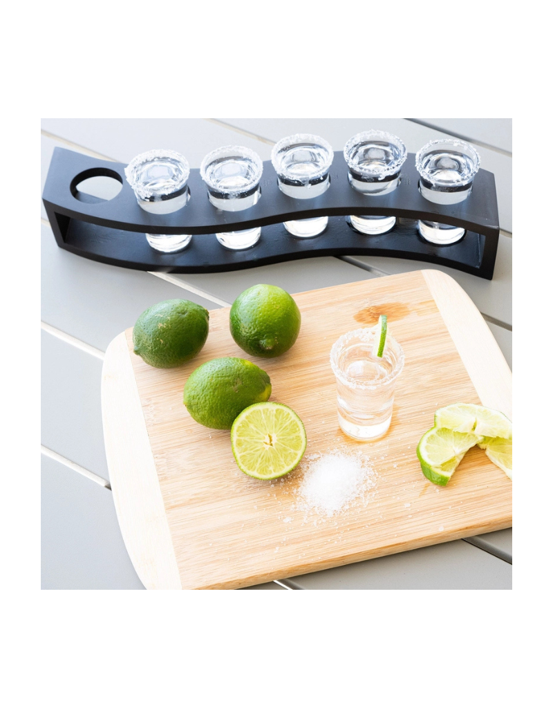 Shot Glasses with Wood Layered Base