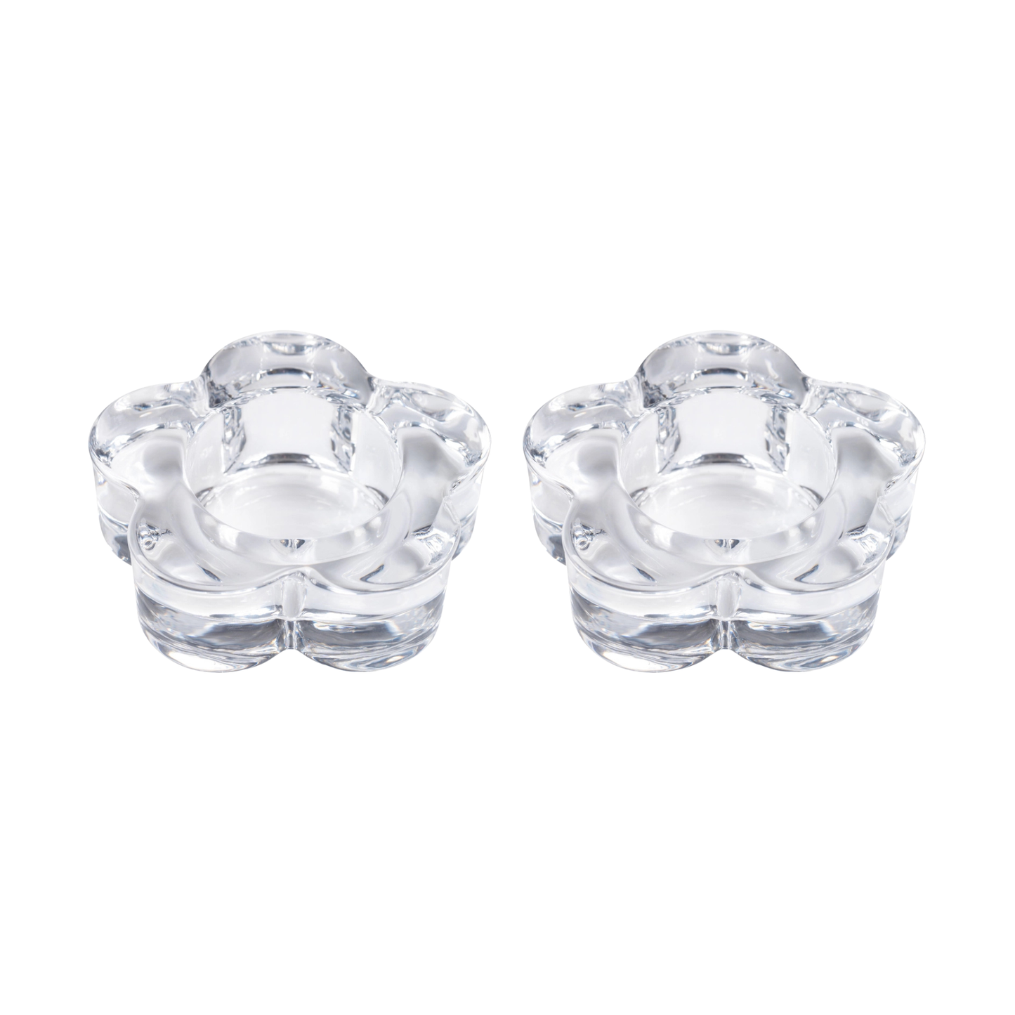 Glass Flower Tealight Holders