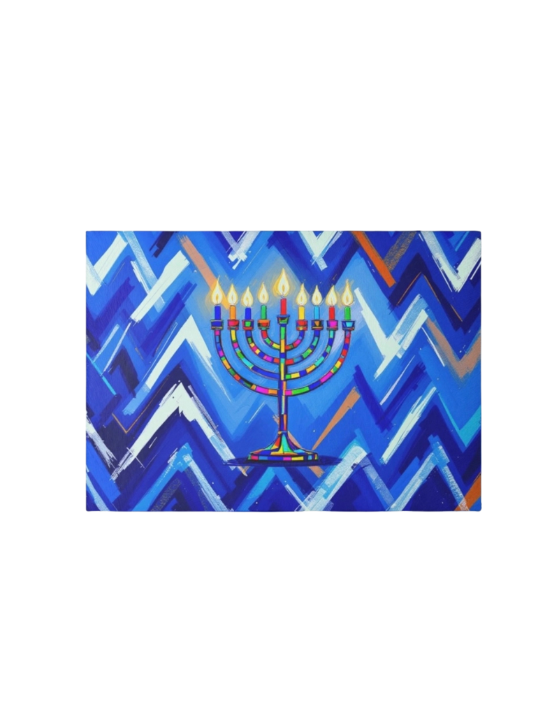 Hanukkah Glass Serving Tray