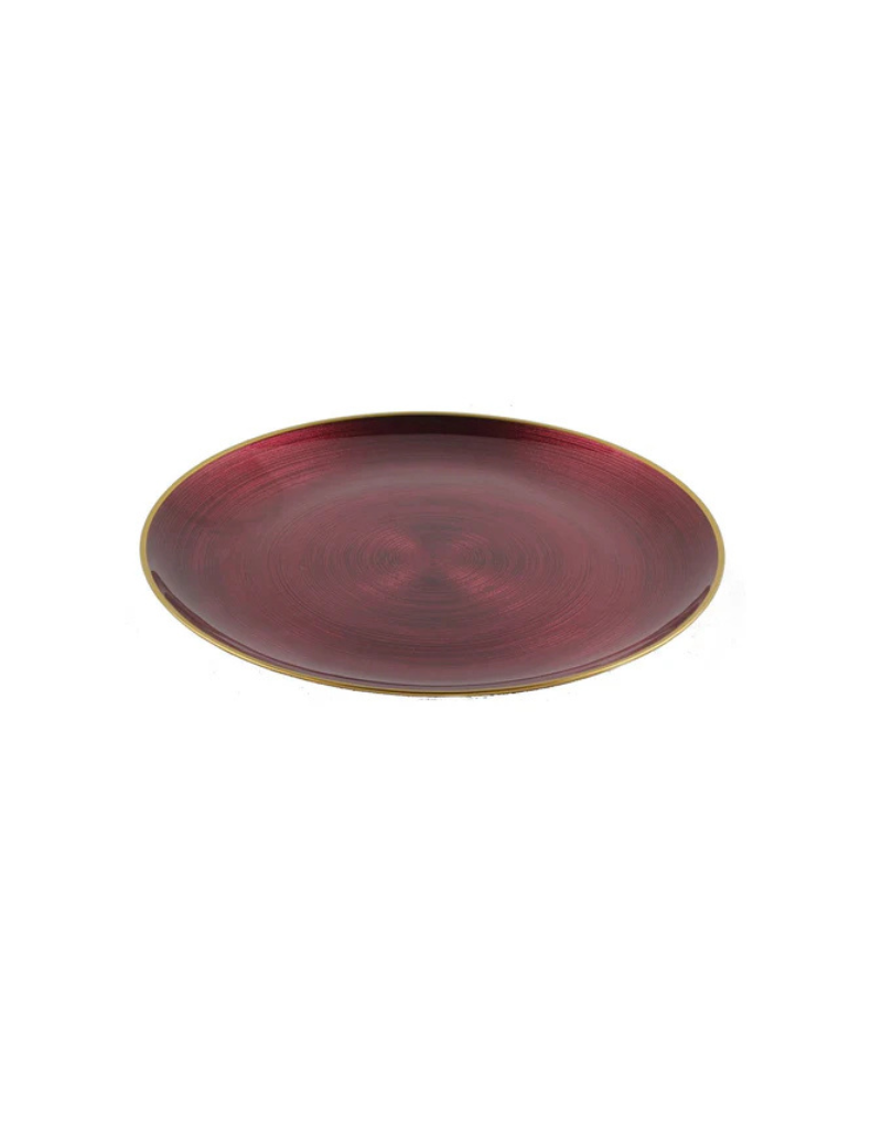 Burgundy Chargers with Gold Rim