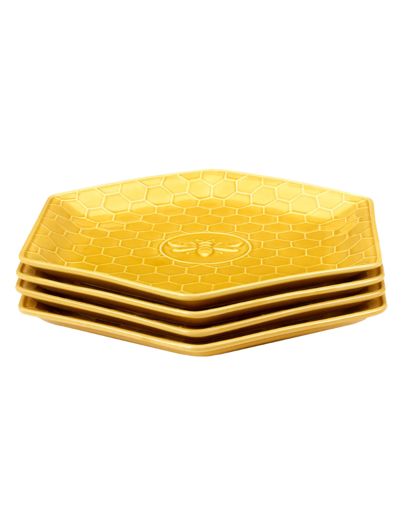 French Bees Embossed Honeycomb Plate