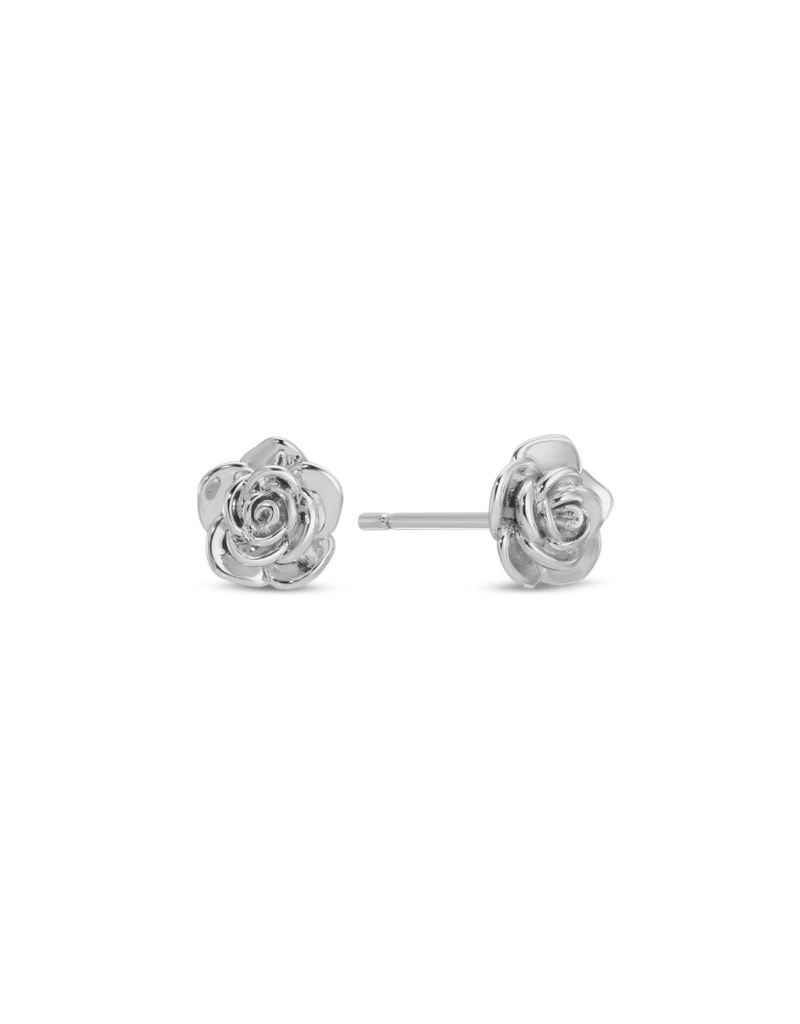 Silver Rose Studs