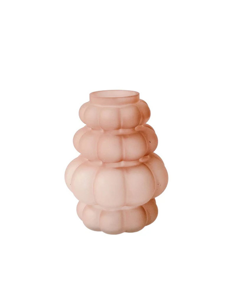 Frosted Bubble Glass Vase