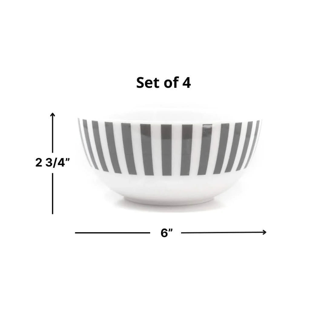 Elizabeth Sutton Collection: Black & White Starburst Melamine Bowl Set