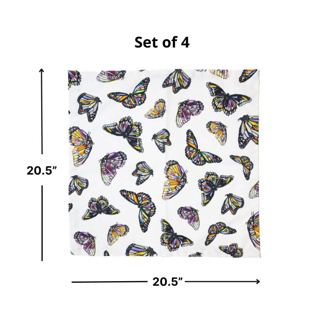 Elizabeth Sutton Collection: Butterflies Faux Linen Napkin Set