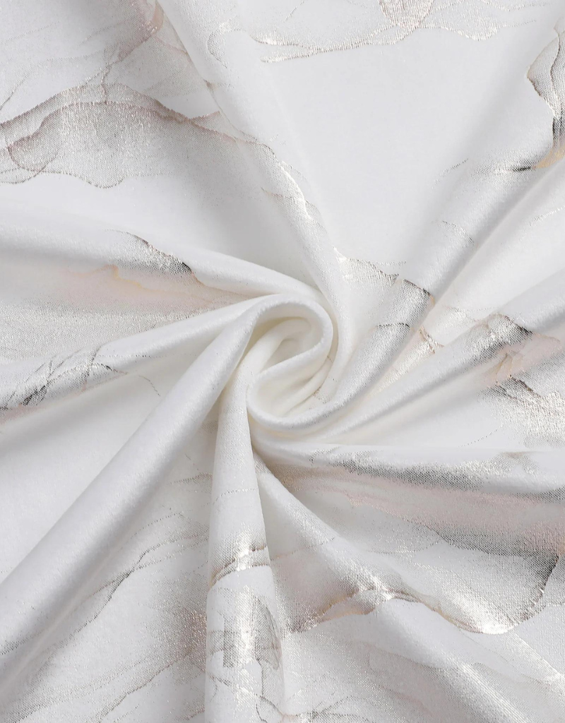 Velvet Stormy White & Gold Tablecloth #1413