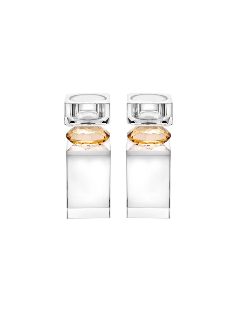 Set of 2 Tall Diamond Tealight Holders