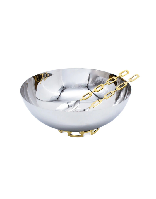 Luxe Linked Stainless Steel Salad Bowl