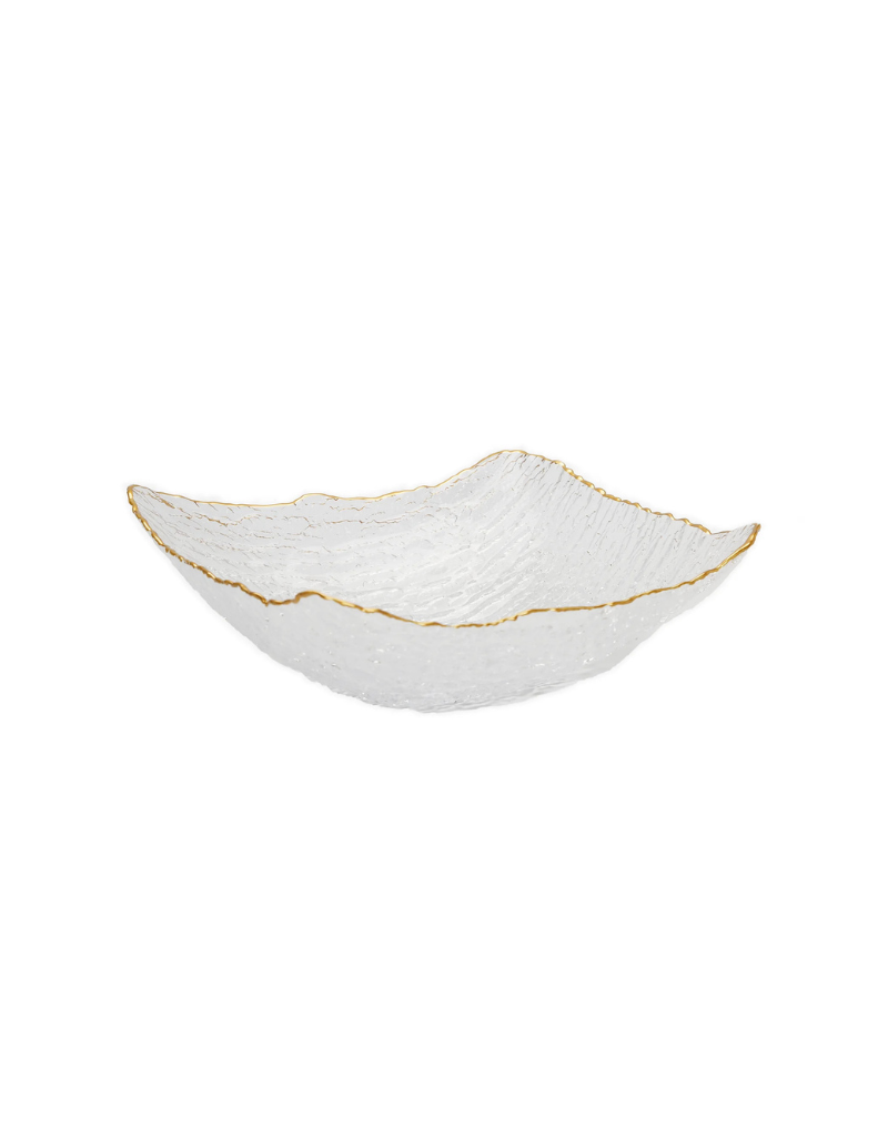 Crushed Glass Large Square Salad Bowl