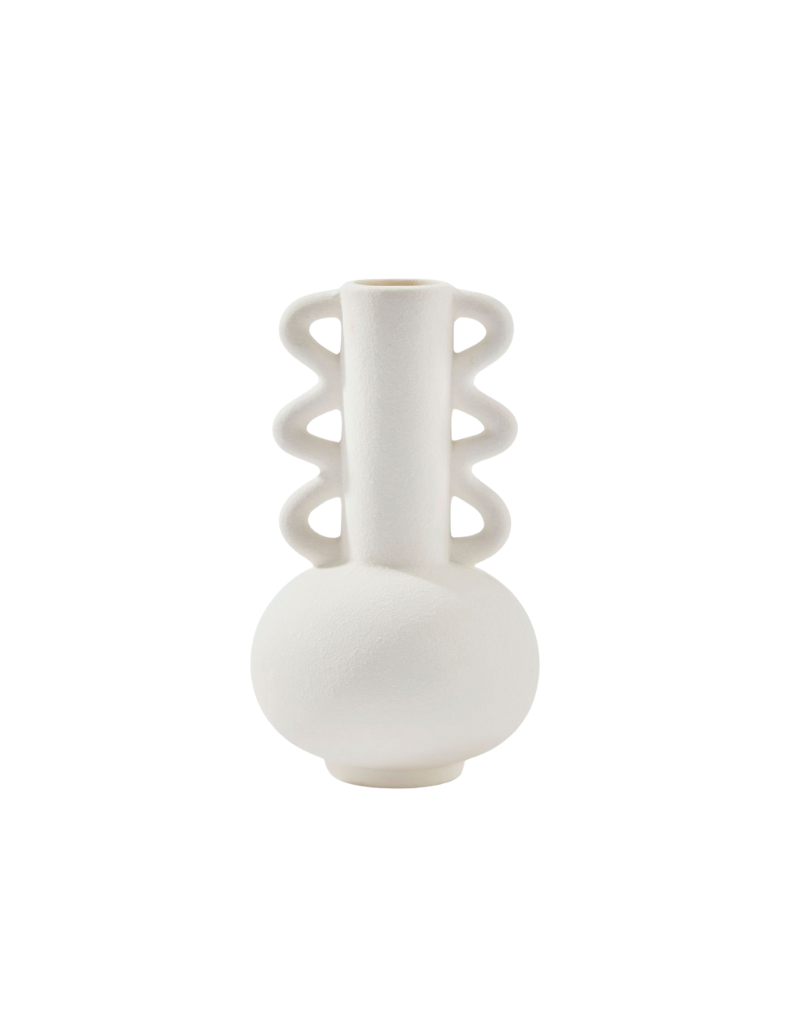 White Vase w/ Abstract Handles
