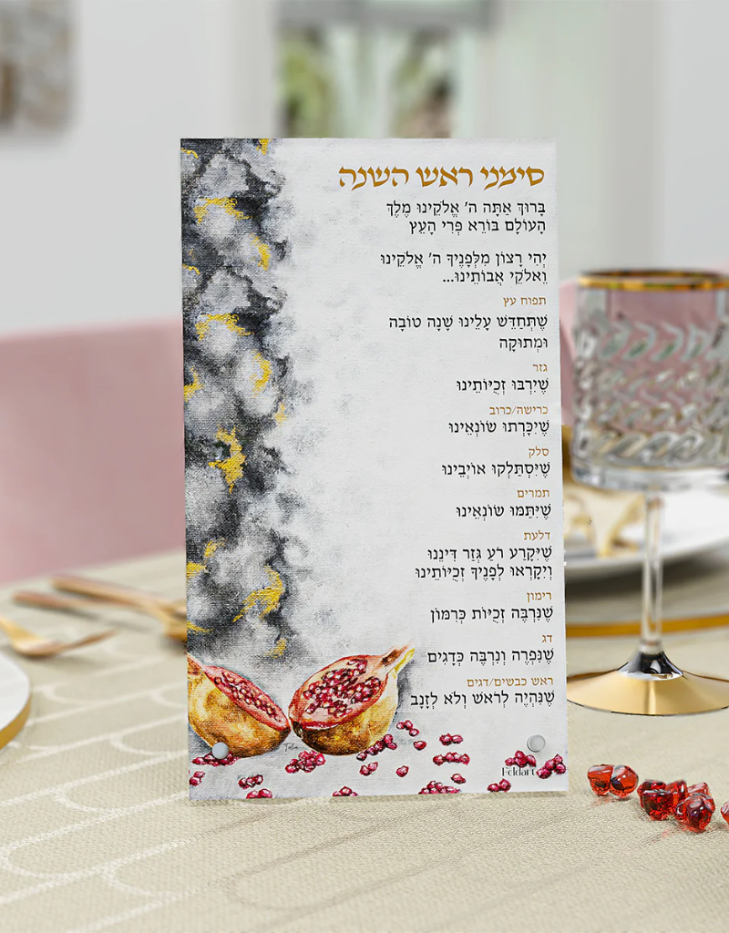 Modern Pomegranate Simanim Card