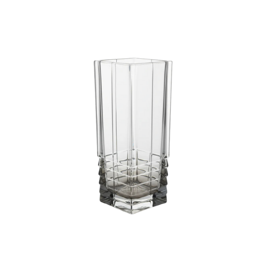 Square Vase with Diamond Cut and Shade on Bottom