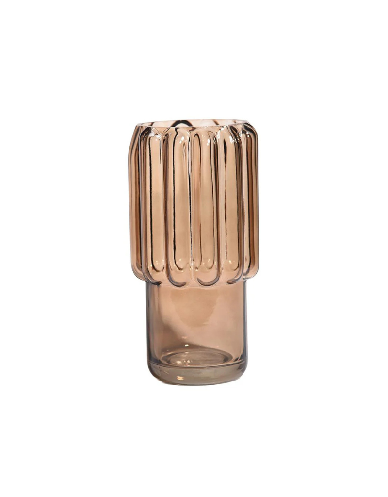 Amber Vase with Wide Stripe