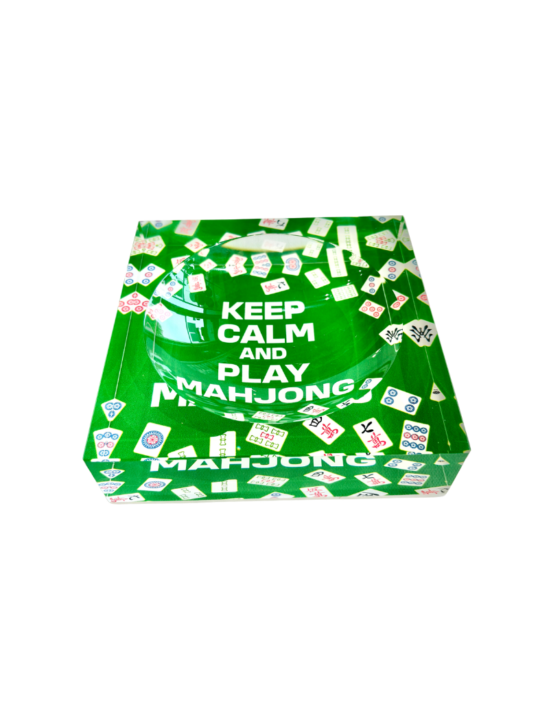 Catch All Acrylic Bowl - Keep Calm and Play Mahjong