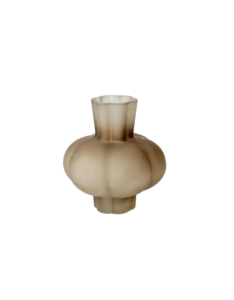 Fluted Bulb Vase - Brown