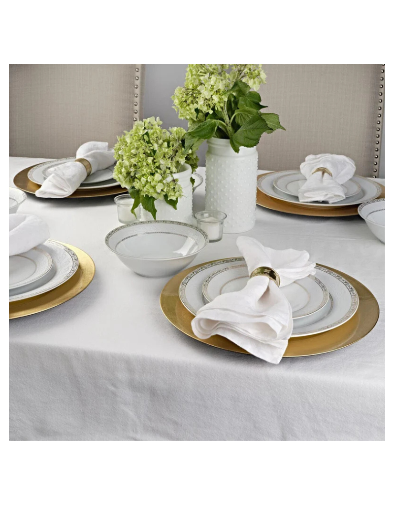 Gold Serif 32pc Porcelain Dinnerware Set