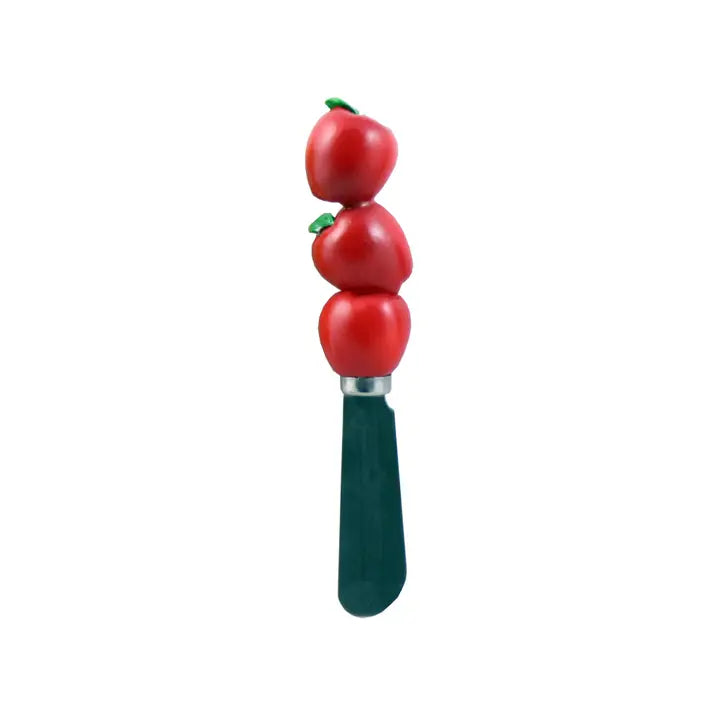 Set of 4 Spreader Knives - Apples Red & Green