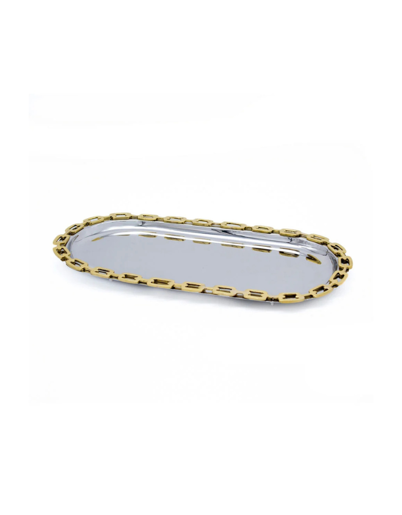 Luxe Linked Stainless Steel Oval Serving Platter