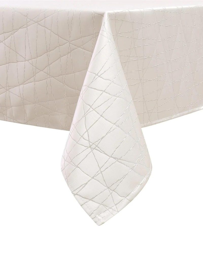 Jacquard White & Gold Rays Tablecloth #1334