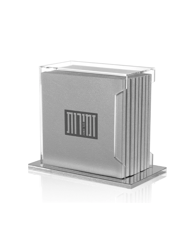 Square Softcover Leather & Lucite Zemiros Bencher Set (Options)