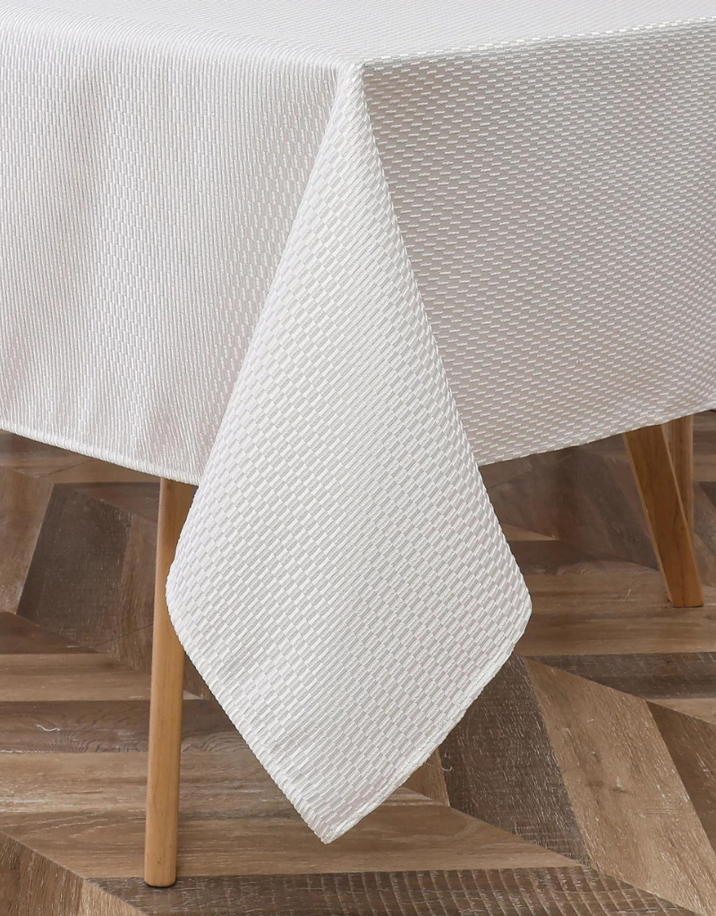 Jacquard Chenille White Tablecloth #1379