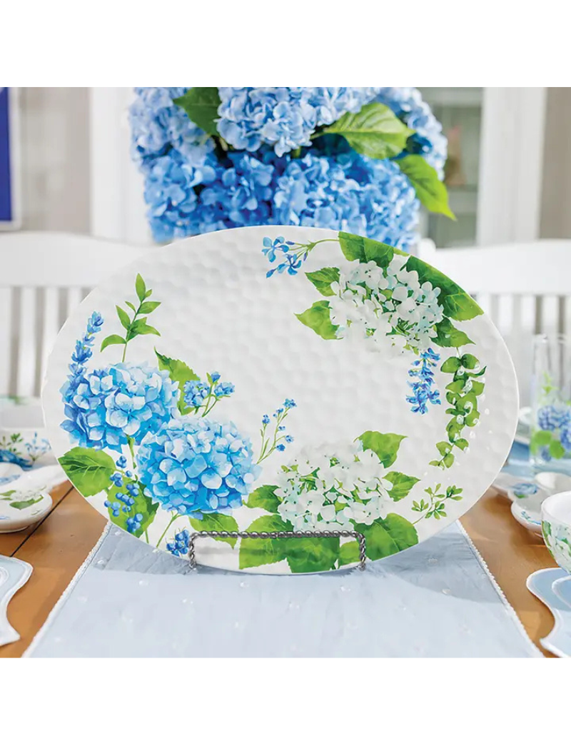 Hydrangea Stoneware Oval Serving Platter