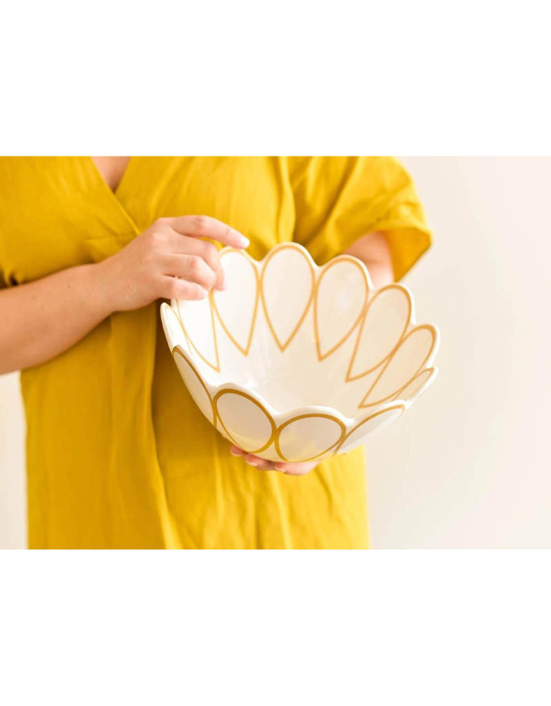 Deco Gold Scalloped Serving Bowl