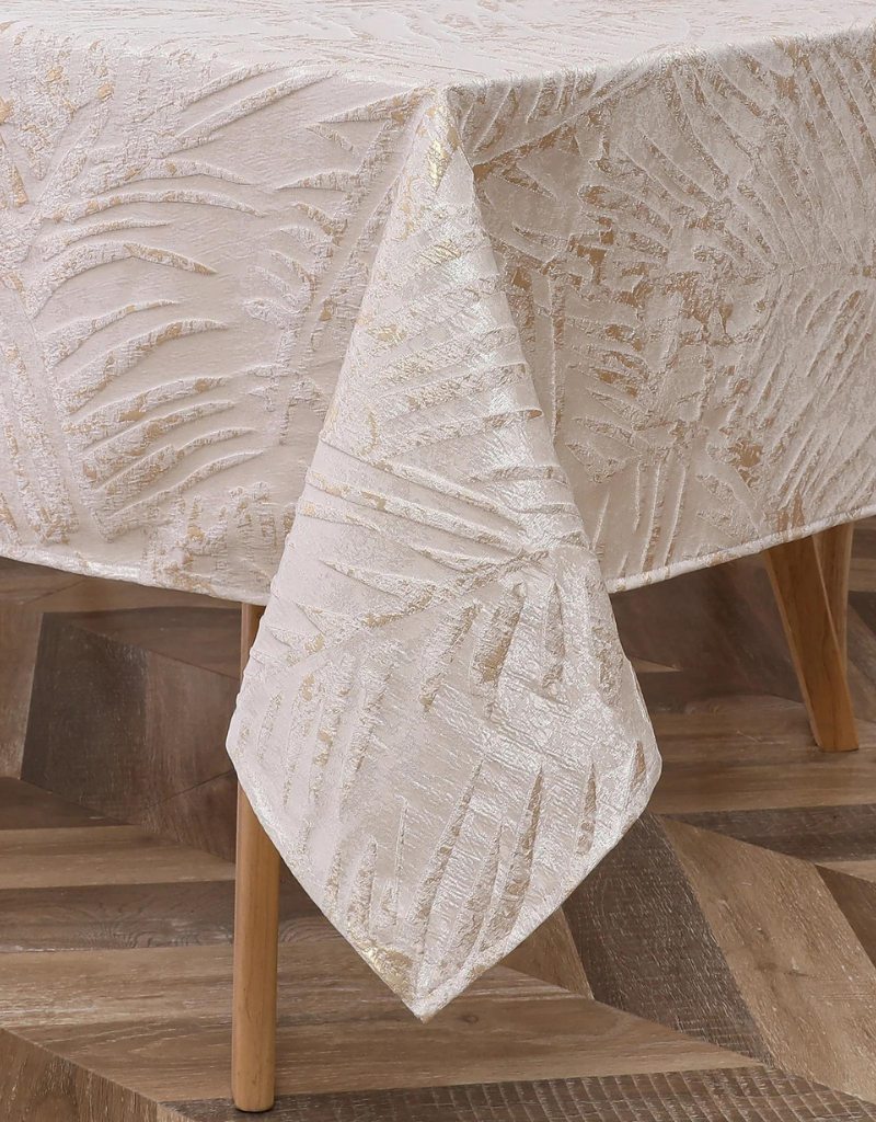 Jacquard Gold Leaves Tablecloth #1382