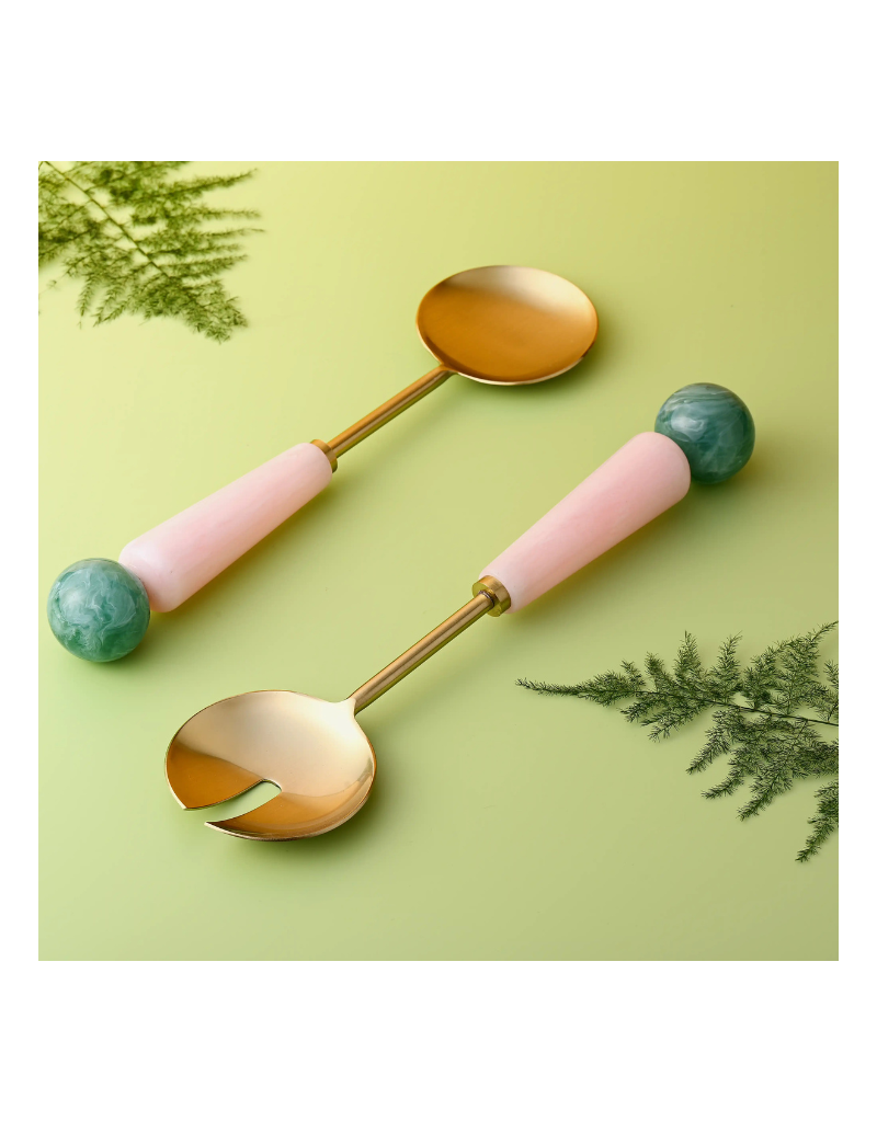 Pink Salad Server Set