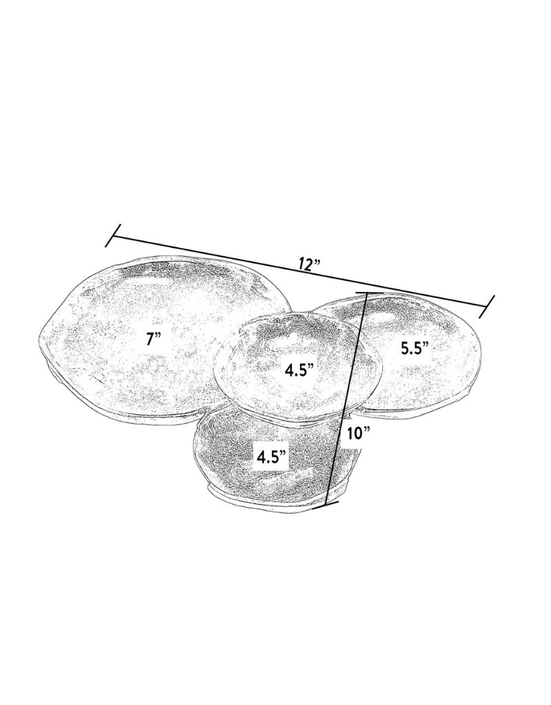 Silver Textured 4-Plate Cluster Dish