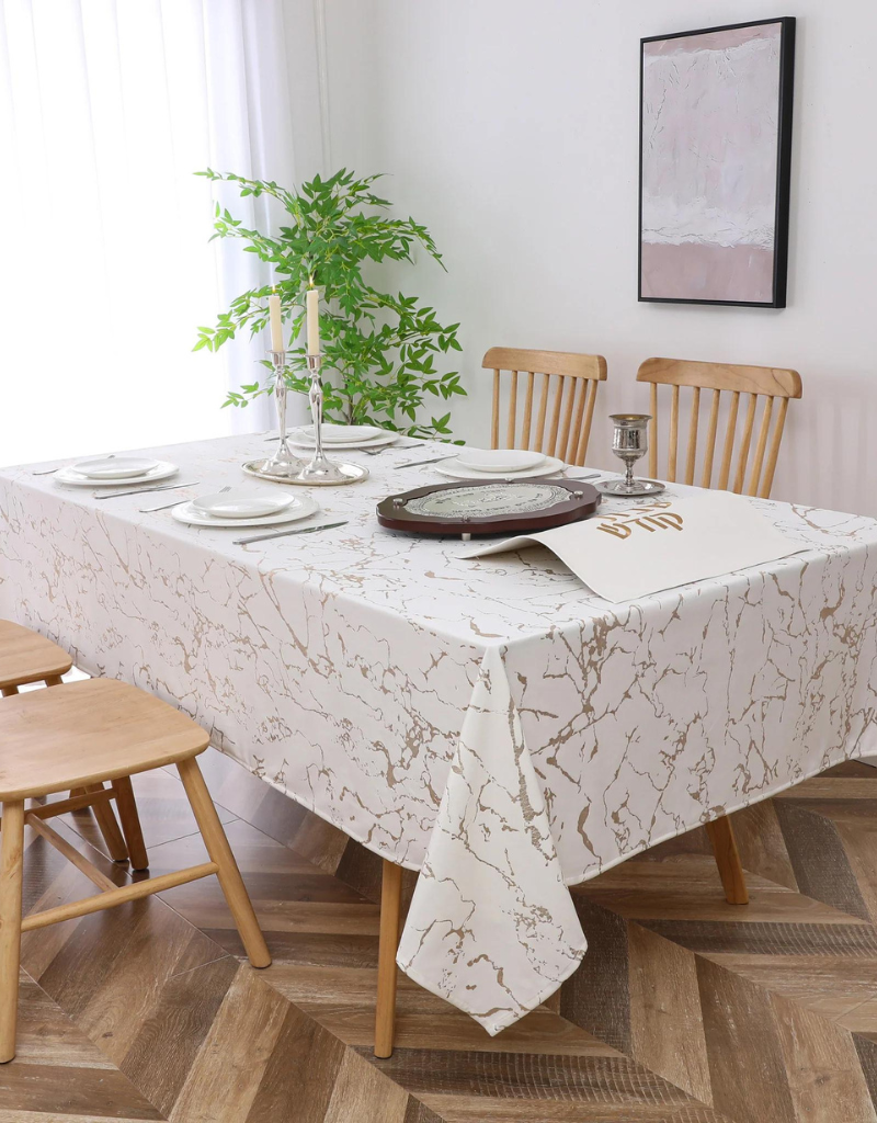 Glacier Gold Velvet Tablecloth #1414
