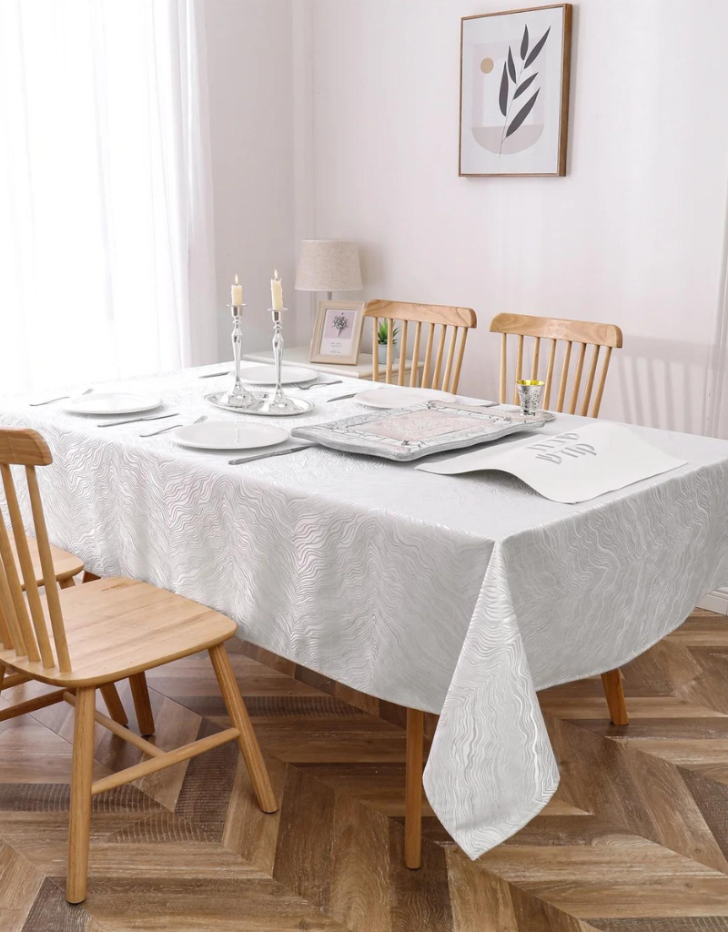 Jacquard Silver Sparkle Tablecloth #1358