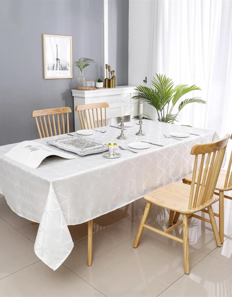 Jacquard Silver Diamond Tablecloth #1344