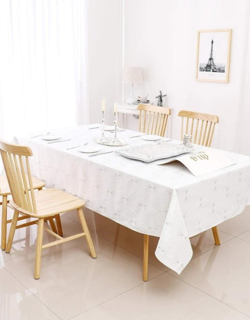 Velvet Silver Infiniti Print Tablecloth #1409