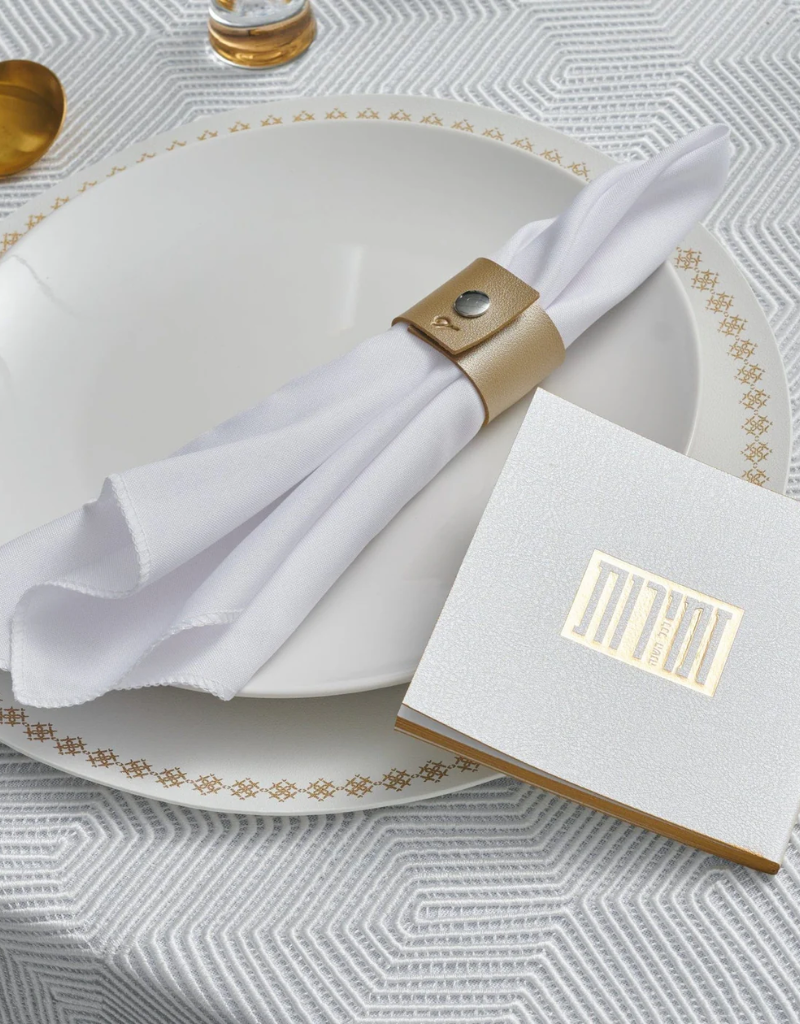 Square Softcover Leather & Lucite Zemiros Bencher Set (Options)