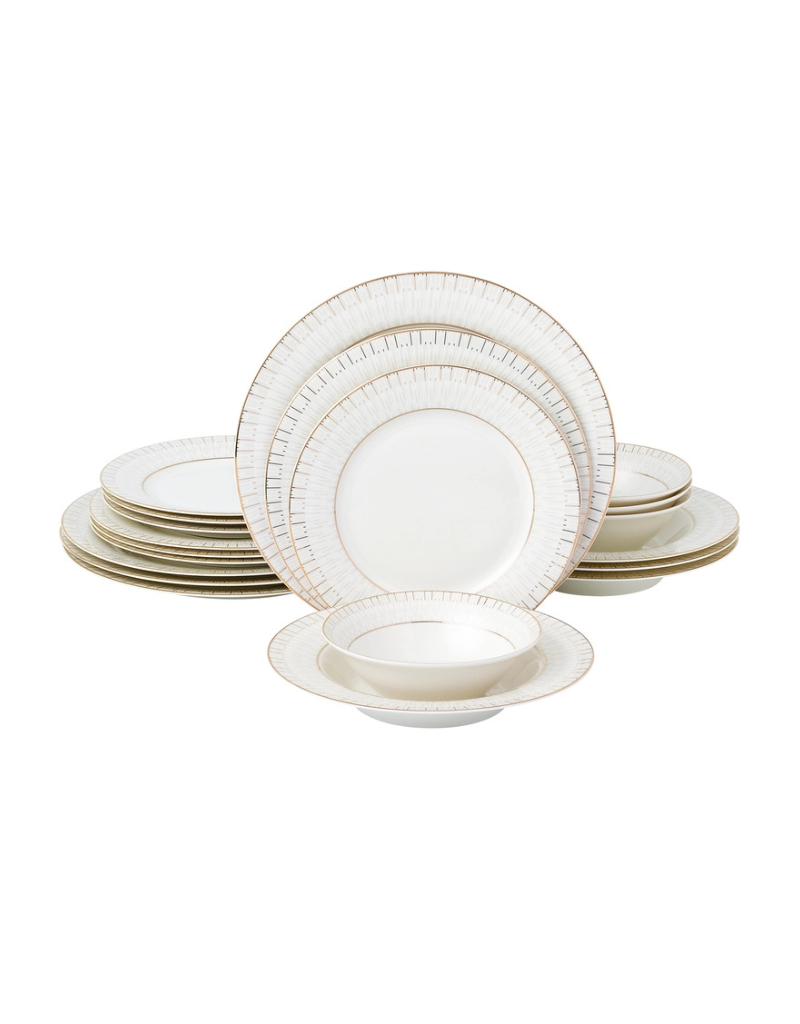 Lauren Gold 20pc Bone China Dinnerware Set