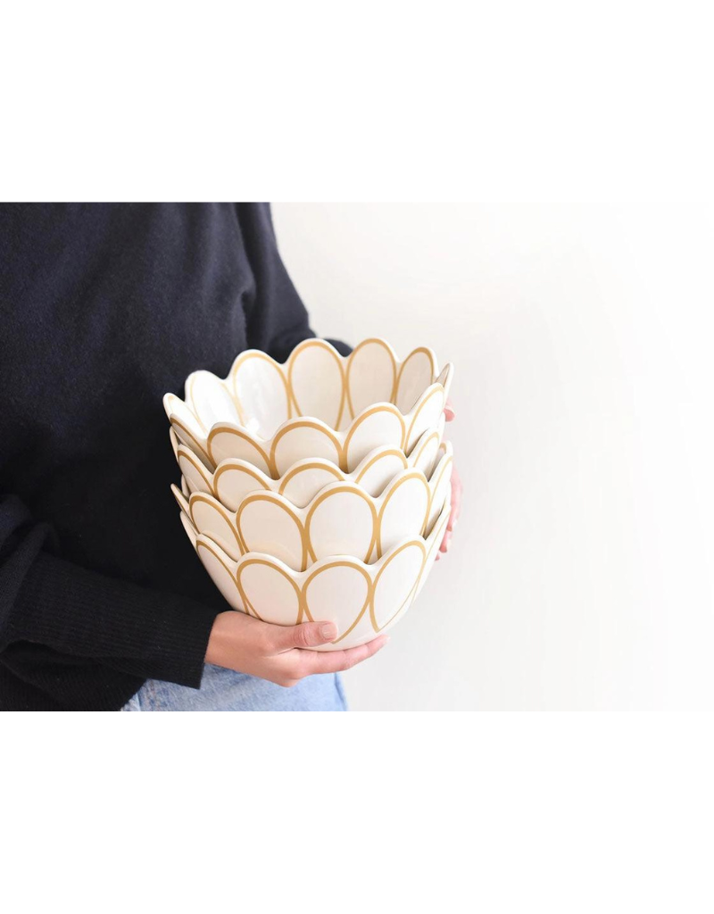 Deco Gold Scalloped Serving Bowl
