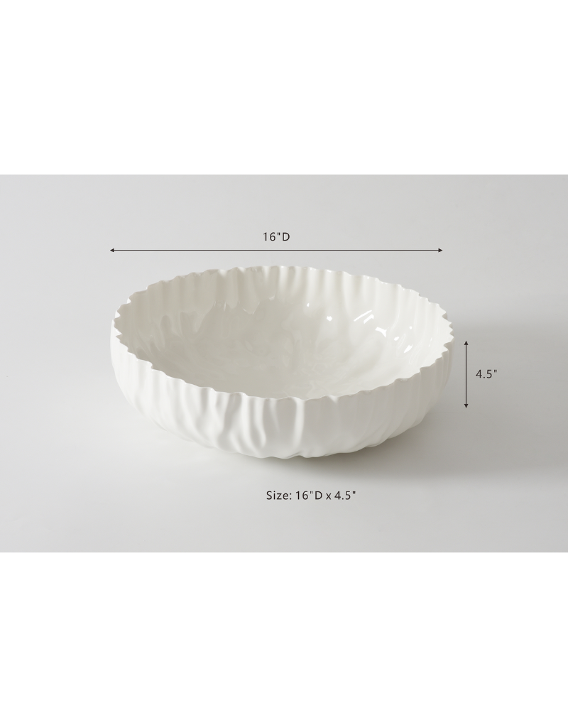 Pleated Extra Large Shallow Bowl