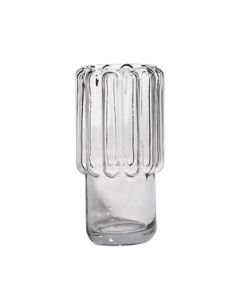 Grey Vase with Wide Stripes