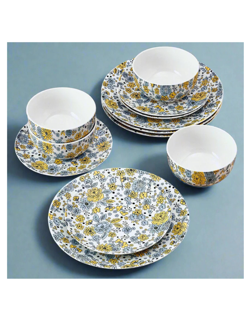 Vibrant Garden 12pc Porcelain Dinnerware Set