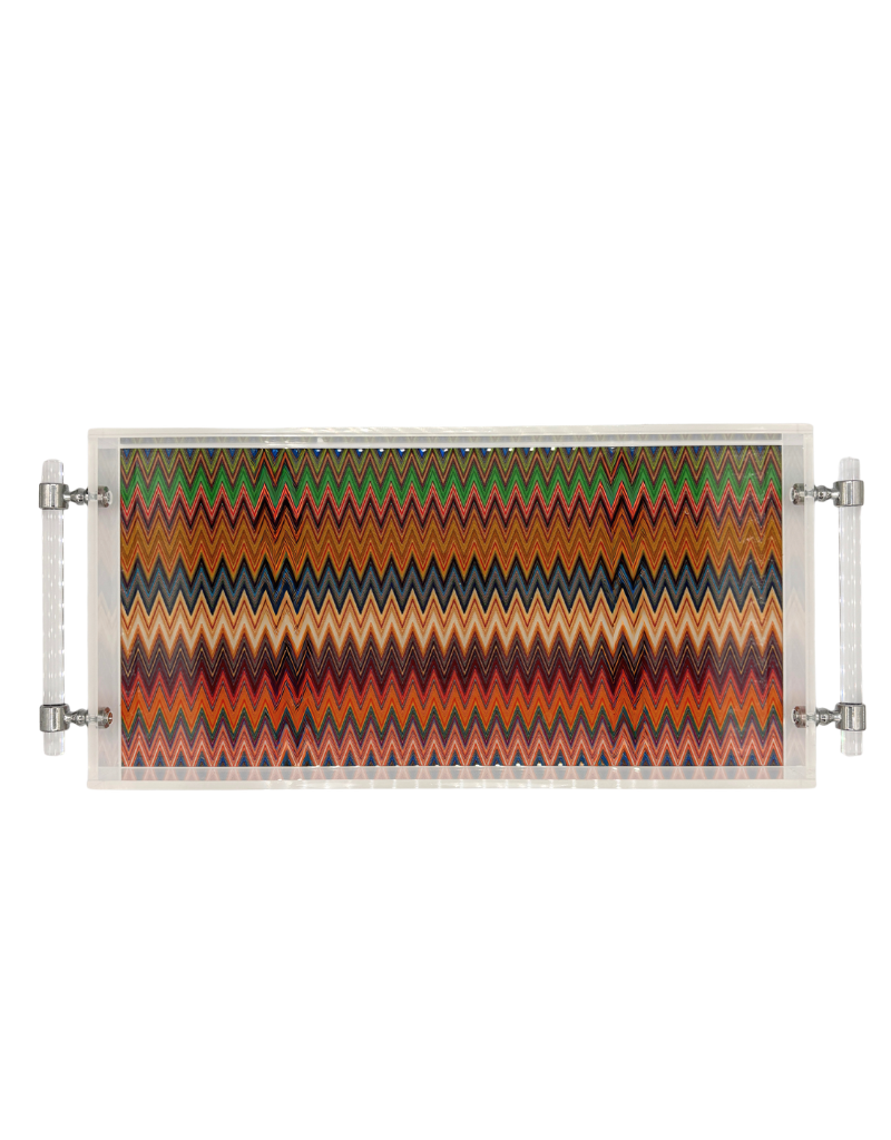 8x16 Acrylic Tray with Handles - Technicolor