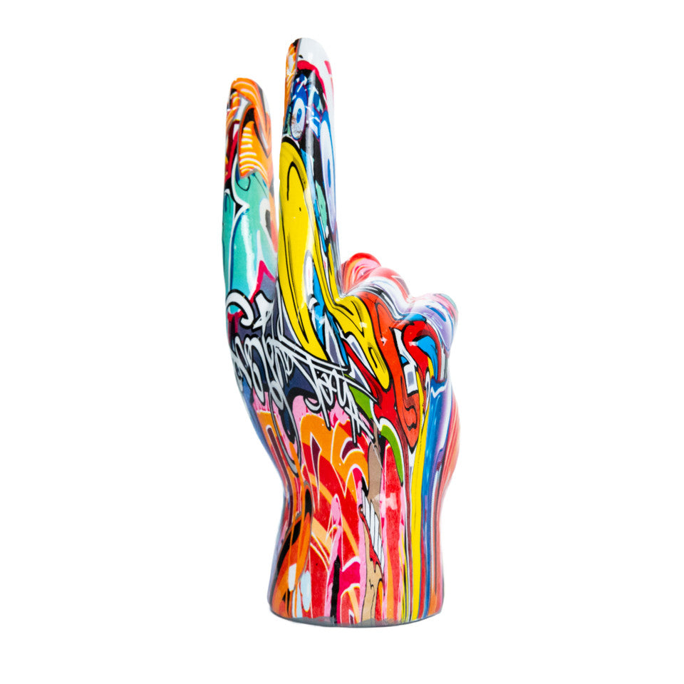 Street Art Peace Sign Statue