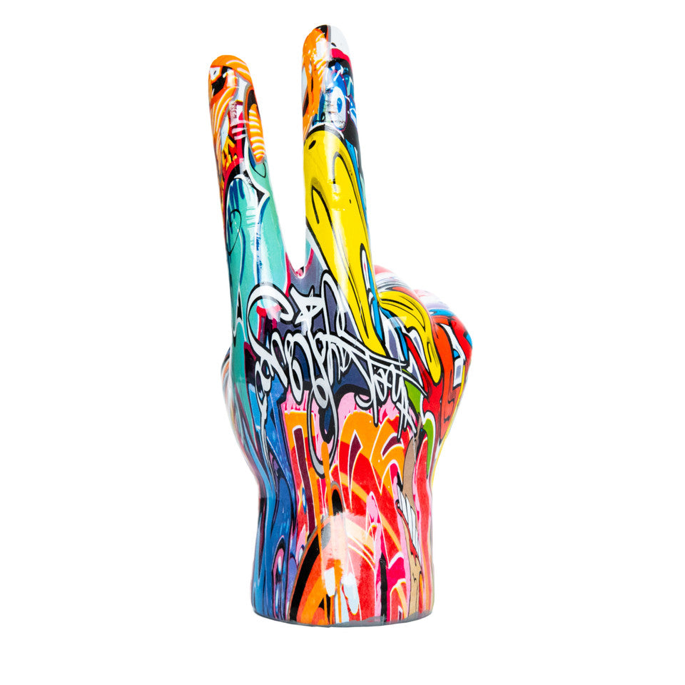 Street Art Peace Sign Statue