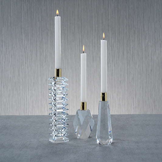 Florence Crystal Candle Holders - Stacked