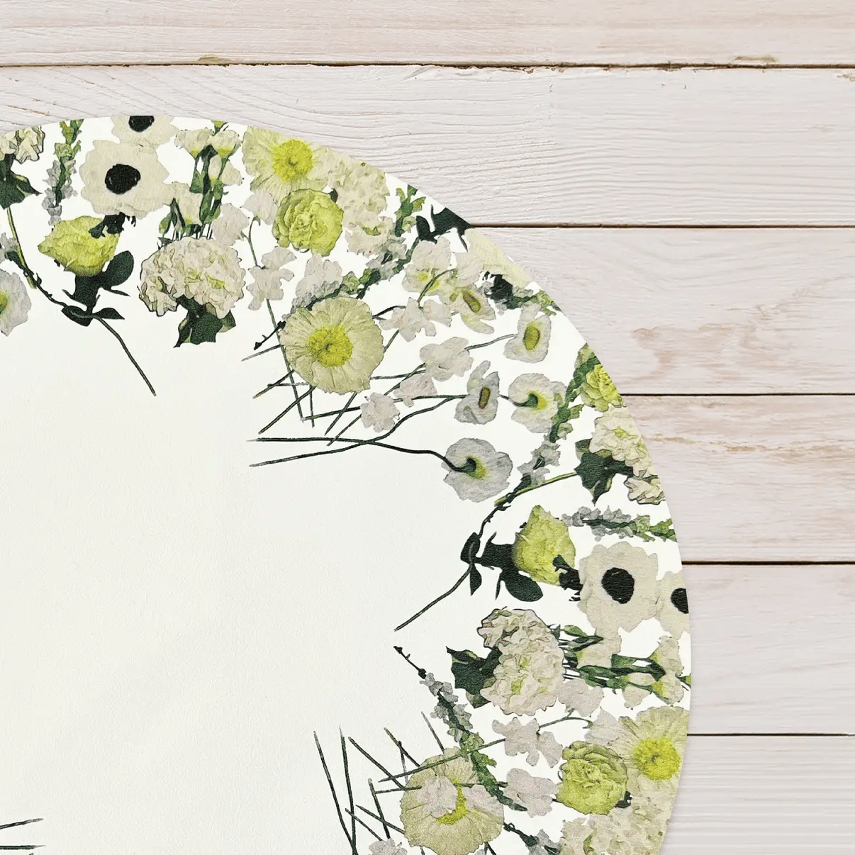 Elizabeth Sutton Collection: Cream Floral Garden Vinyl Placemat Set
