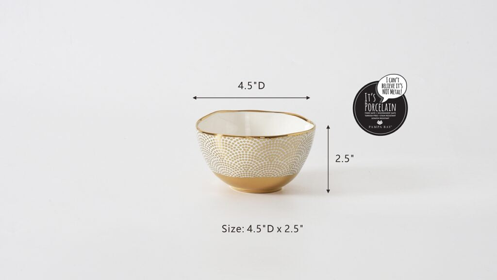 White & Gold Snack Bowl