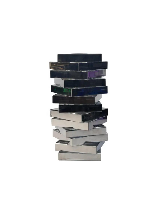 Crystal Jenga Vase - Smoke